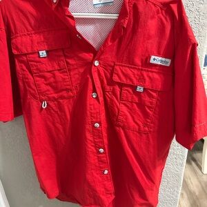 Columbia Vibrant Red Mesh Shirt